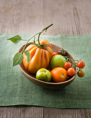 Varieties of Tomatoes in a Bowl
