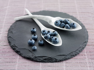 Fresh Blueberries on a Spoon
