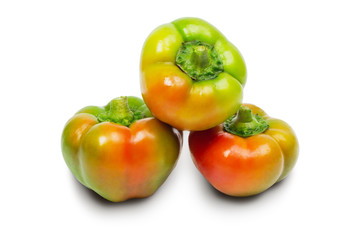 Three peppers isolated on white