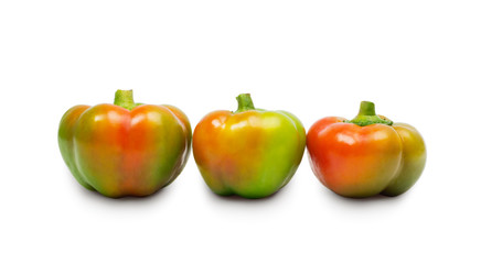 Three peppers isolated on white