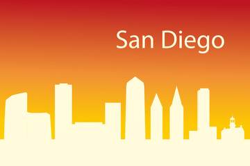 Obraz premium San Diego, California skyline. Detailed vector silhouette