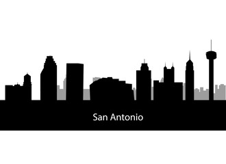 San Antonio, Texas skyline. Detailed vector silhouette