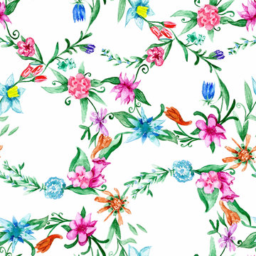 Spring watercolor floral pattern