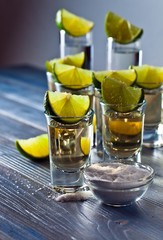tequila with salt and lime