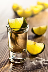 tequila with salt and lime