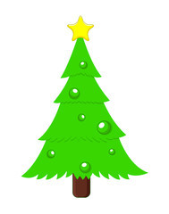 Christmas Green Tree Vector