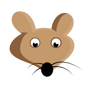 Scared Mouse Face Vector