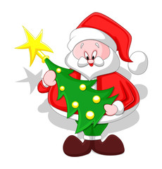 Santa with Christmas Tree