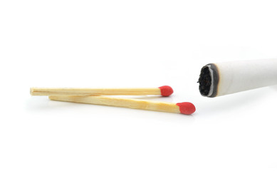 cigarette and match