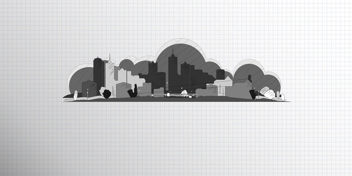 Sketch city vector