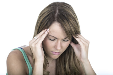 Fototapeta premium Attractive Young Woman With a Headache
