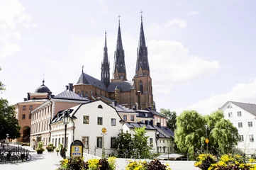 Zelfklevend Fotobehang The cathedral and sun in the city © stockphotokae