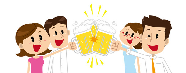 乾杯　女性　男性