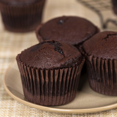 Chocolate Cupcakes. Selective focus.