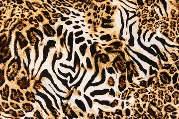 Selbstklebende Fototapeten texture of print fabric stripes leopard © photos777