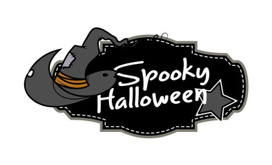 Witch Hat Halloween Banner Vector