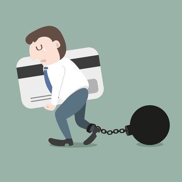 Trammel with businessman hold credit card