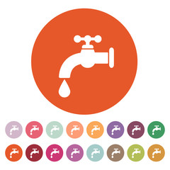 The tap water icon. Water symbol. Flat