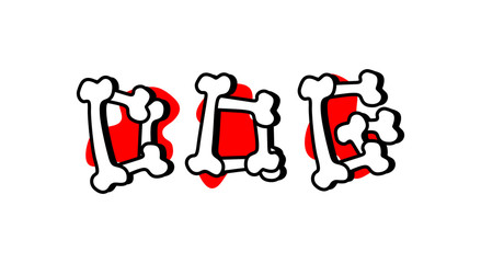 Dog Text Made from Bones
