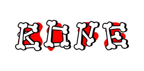Bone Text Made from Bones