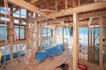 Fototapeta premium 住宅建設 室内の電気配線