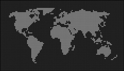Fototapeta na wymiar World map dots gray EPS 10