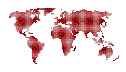 World map dots red EPS 10