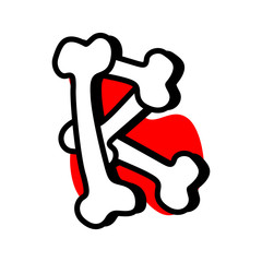 Halloween Text R Made from Bones