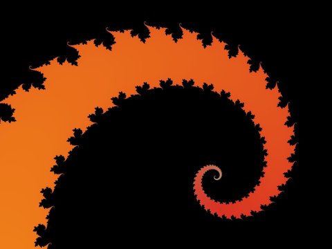 Abstraction fractal spiral on a black background 