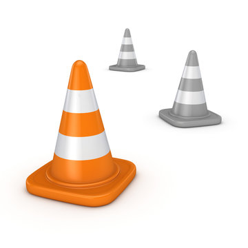 3d rendered traffic cone.