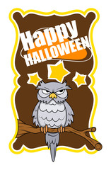 Halloween Owl Greeting Banner
