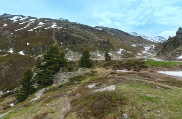 Fototapeta na wymiar Summer mountain landscape (Fluela Pass, Switzerland)