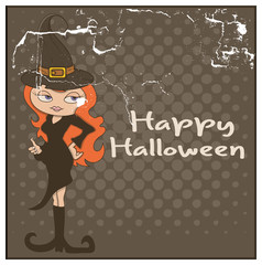 Halloween Witch Character Grunge Background