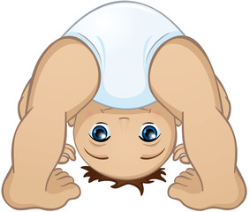 kesses Baby macht Purzelbaum