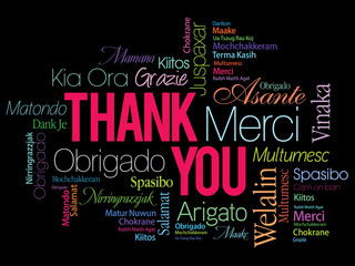 Thank You Word Cloud in vector format - obrazy, fototapety, plakaty
