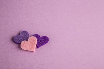 hearts on purple background