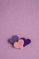 hearts on purple background