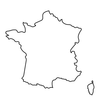 black and white abstract map of France