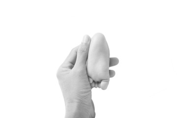 Arm Father and leg baby daughter in 7 months