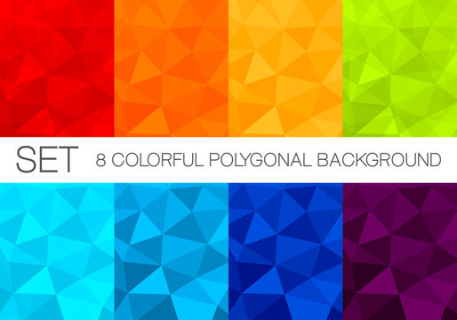 Set of colorful polygonal vector backgrounds
