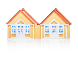 Model house isolated on white