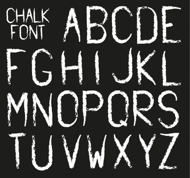 Chalk font (alphabet in chalk style)