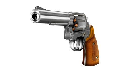 Obraz premium Revolver, Trommelrevolver freigestellt