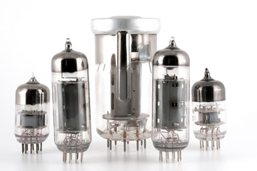 Glass vacuum radio tubes