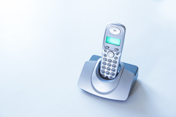 Cordless phone on a table