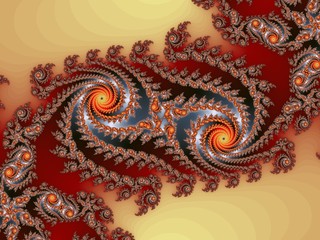Double fractal spiral in a brown colors