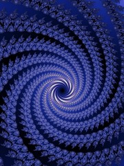 Naklejka premium Decorative fractal spiral in a dark - blue colors