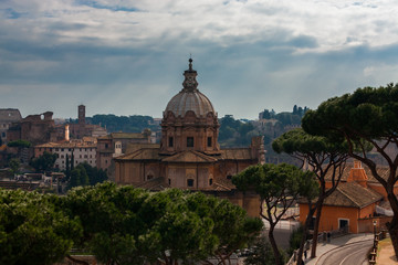 Fototapeta na wymiar Cathedral near monument of Vittorio Emanuele