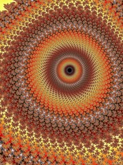 Decorative fractal circle in a orange colors