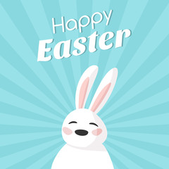 Happy Easter vector illustration with easter bunny